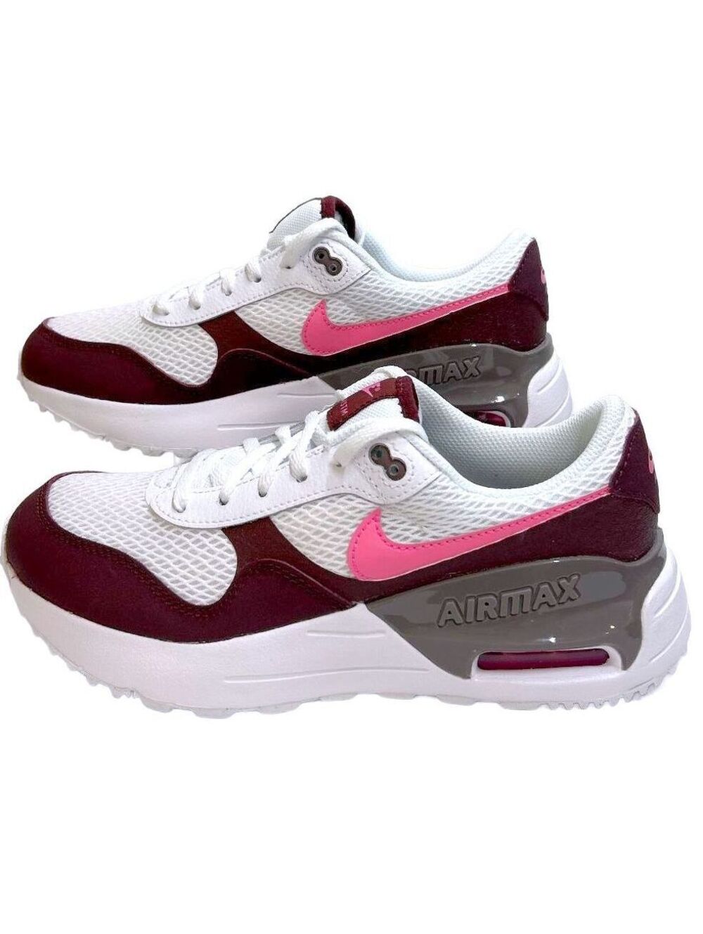 Nike Air Max SYSTM "White/Burgundy/Pink" DQ284-116" Youth 5.5 | NWT